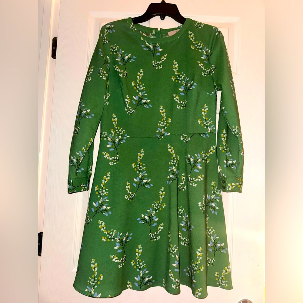 ✨💚✨ Loft Long Sleeve Fit Flare Dress